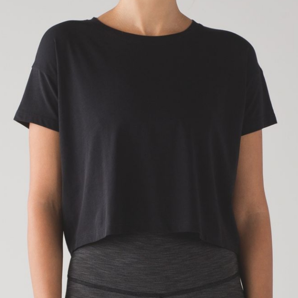 Cares Crop Tee Lululemon 2 Black